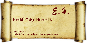 Erdődy Henrik névjegykártya